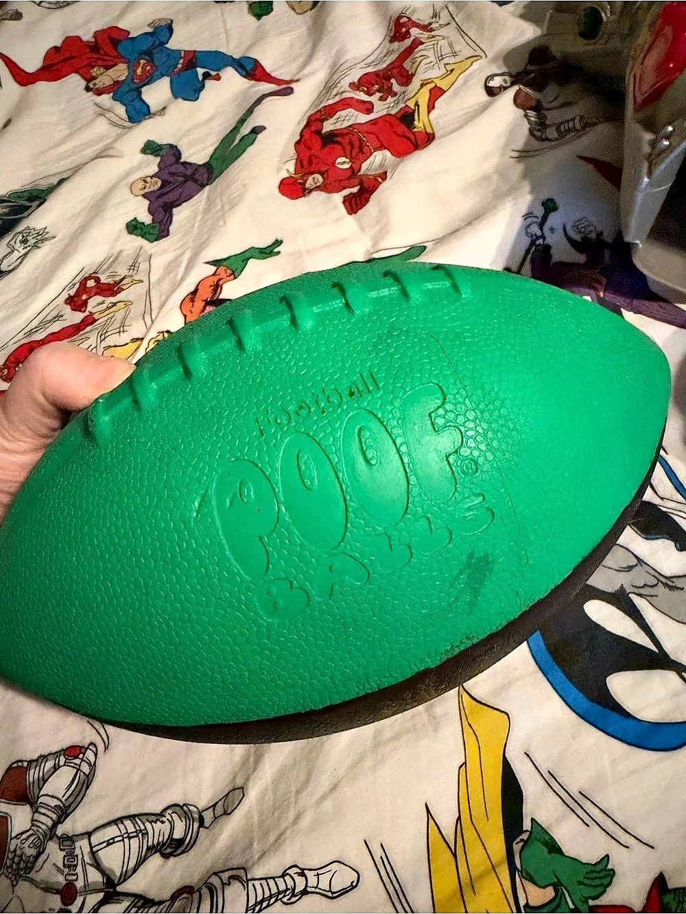 Vintage Poof Balls Foam Football Green & Black Football Toy
